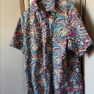 Tasso Elba Paisley Print Men's Shirt large